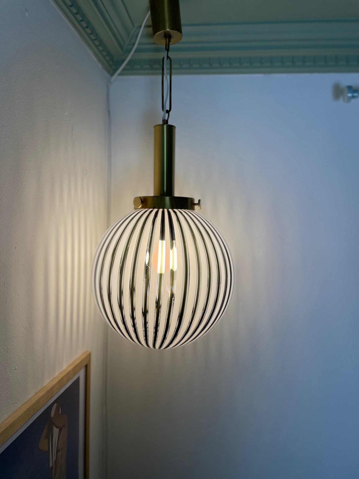 Vintage Murano stribet pendel