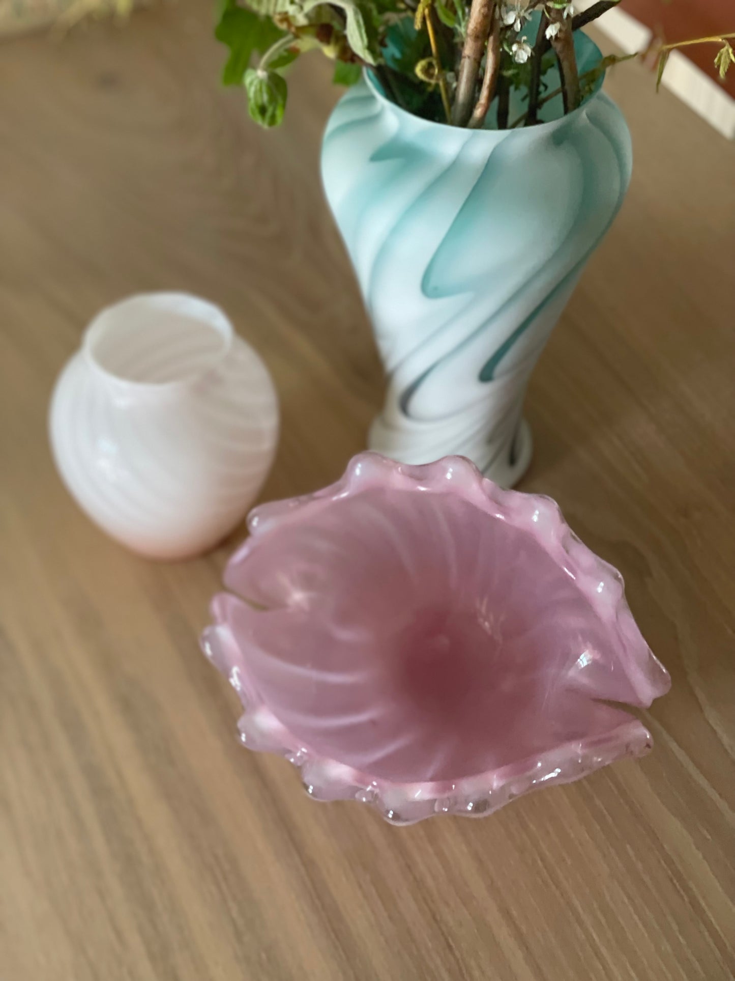 Lyserød vintage Murano vase