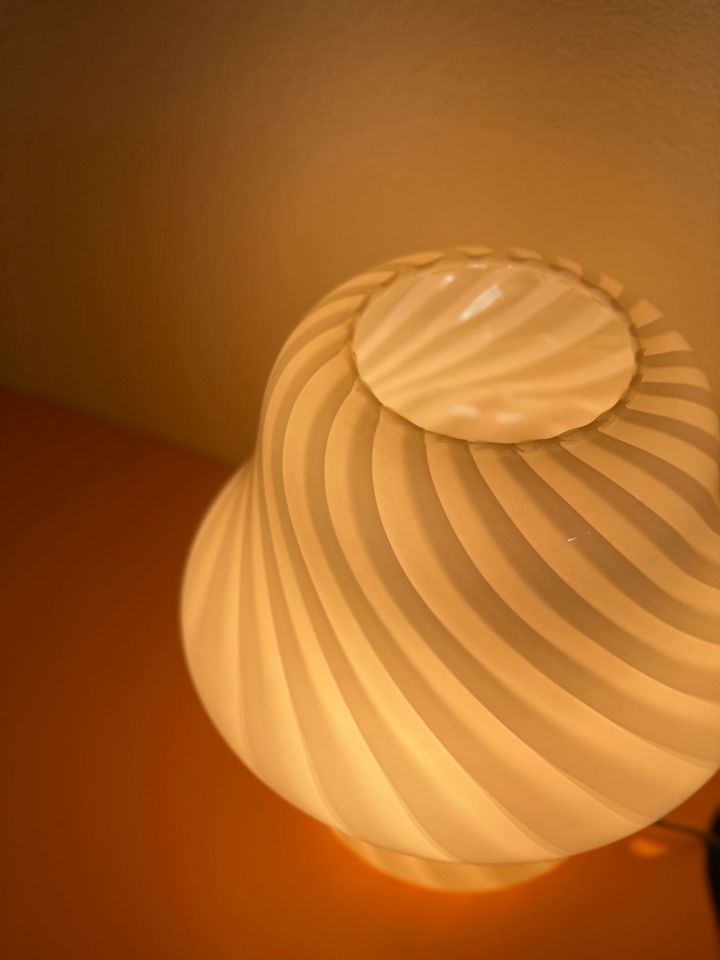 Vintage Murano yellow mushroom table lamp