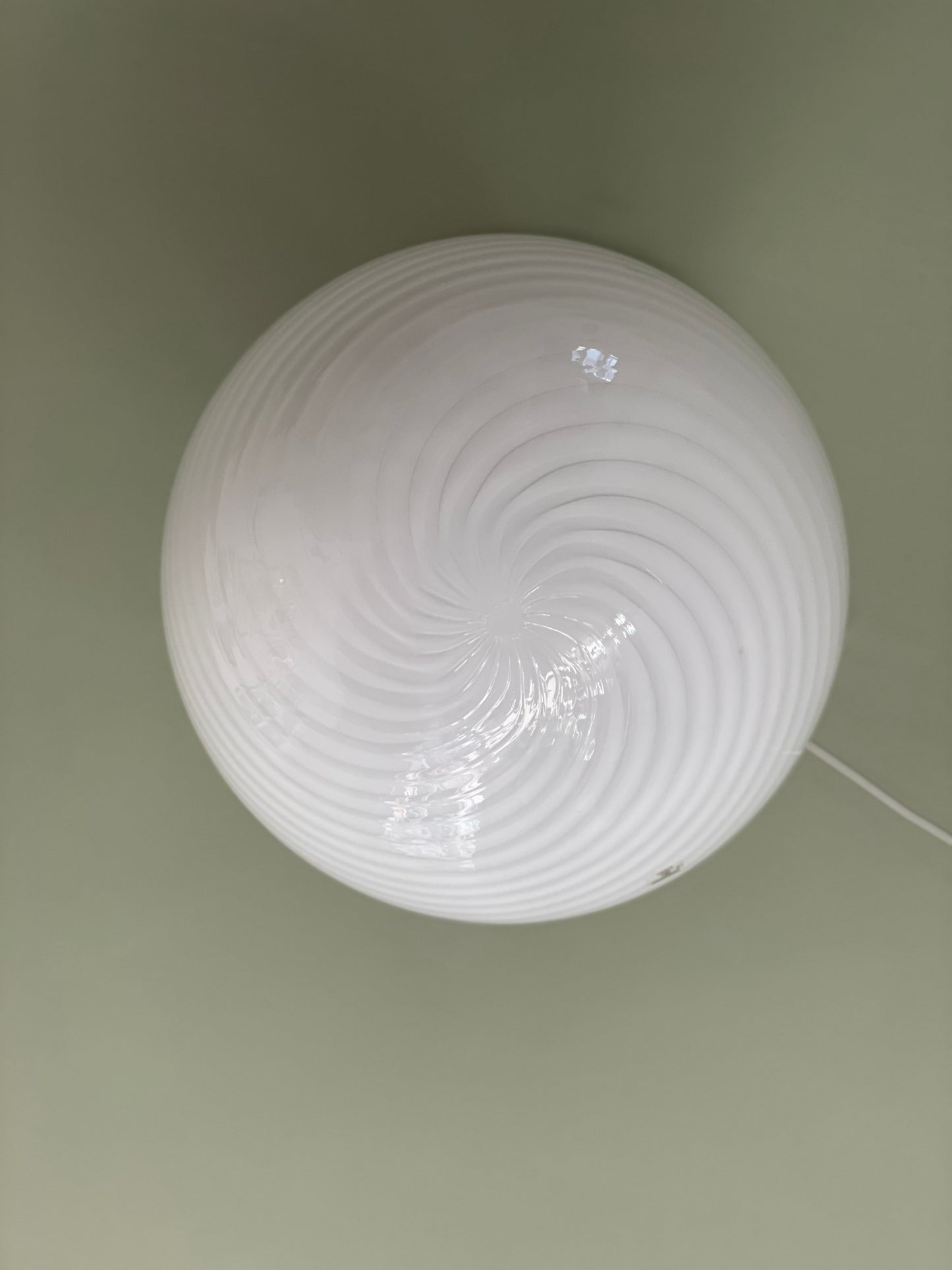 Vintage Vetri Murano loftlampe 40cm hvid swirl