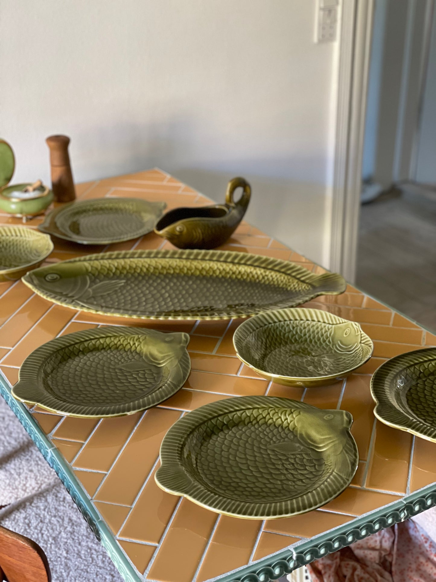 Sarreguemine's light green fish plates