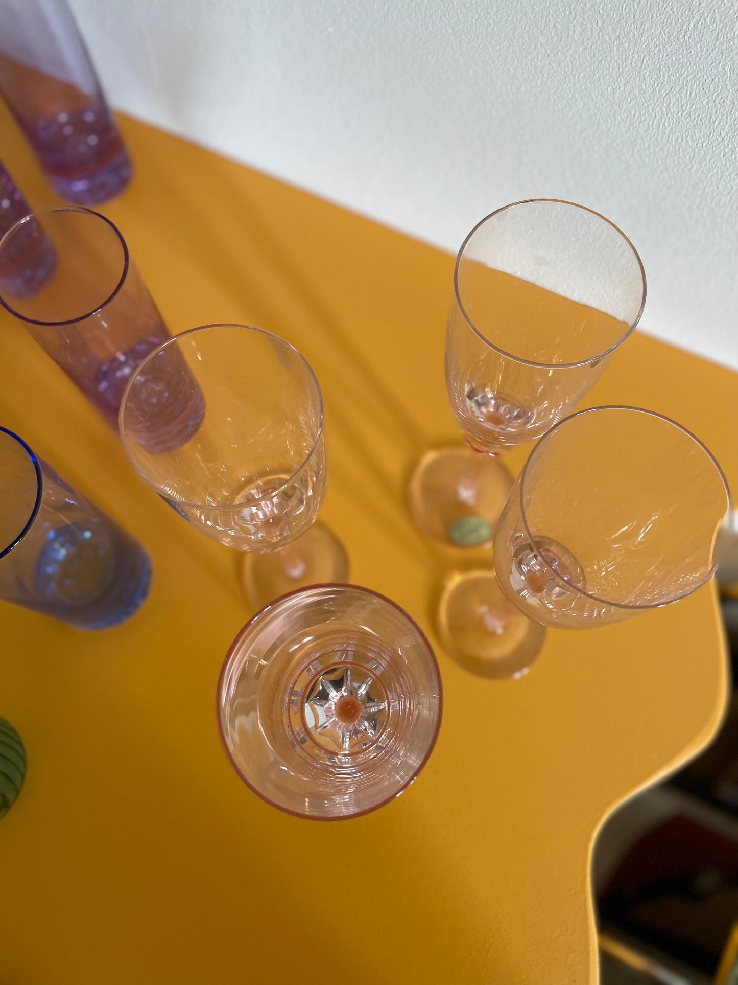 Champagneglas med Rosa fod