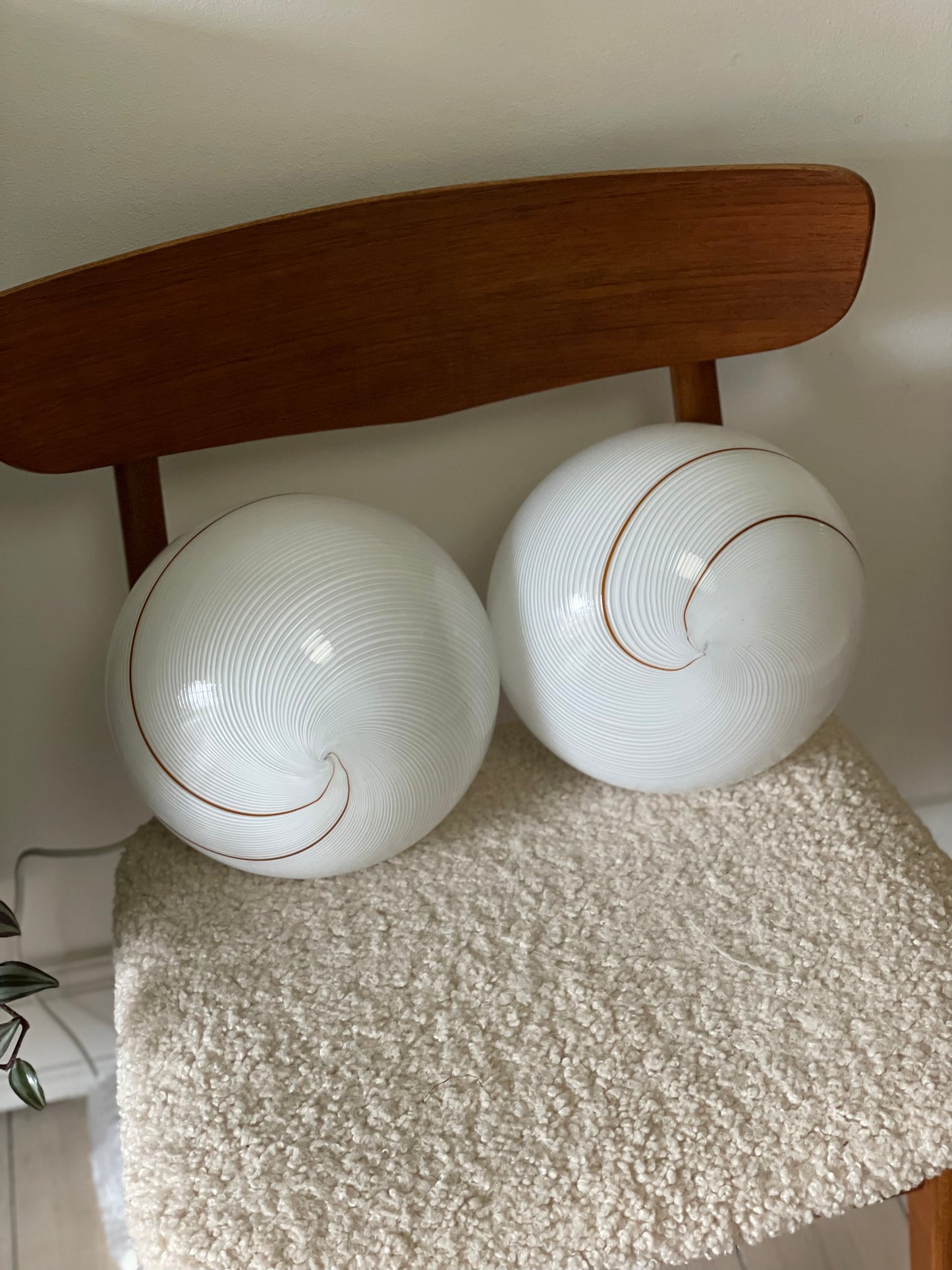 Vintage Murano pendel med karamel swirl 25cm