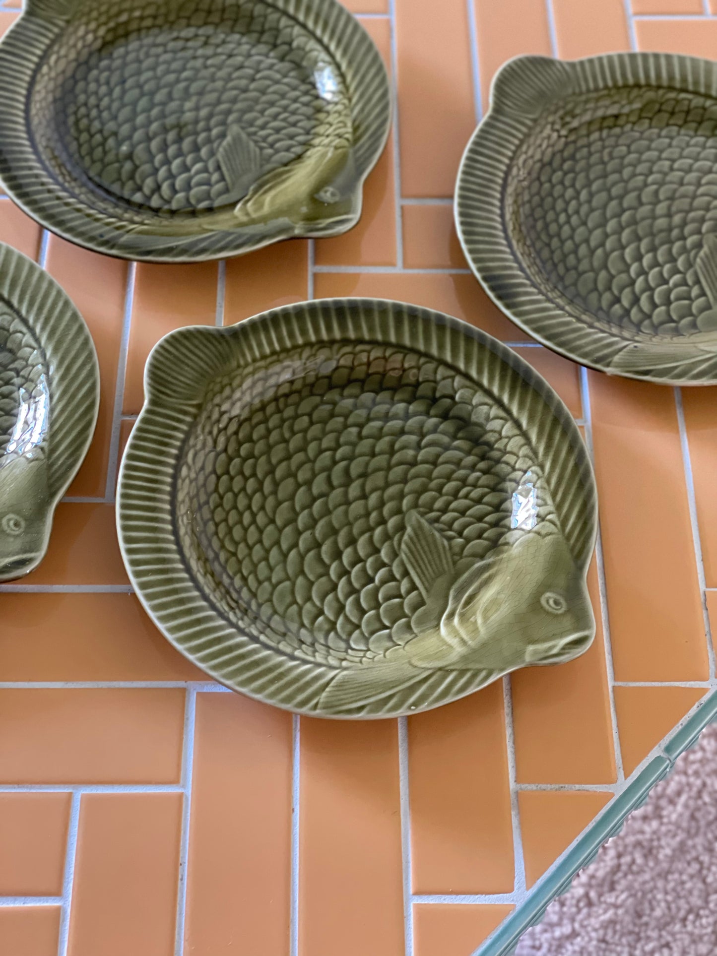 Sarreguemine's light green fish plates