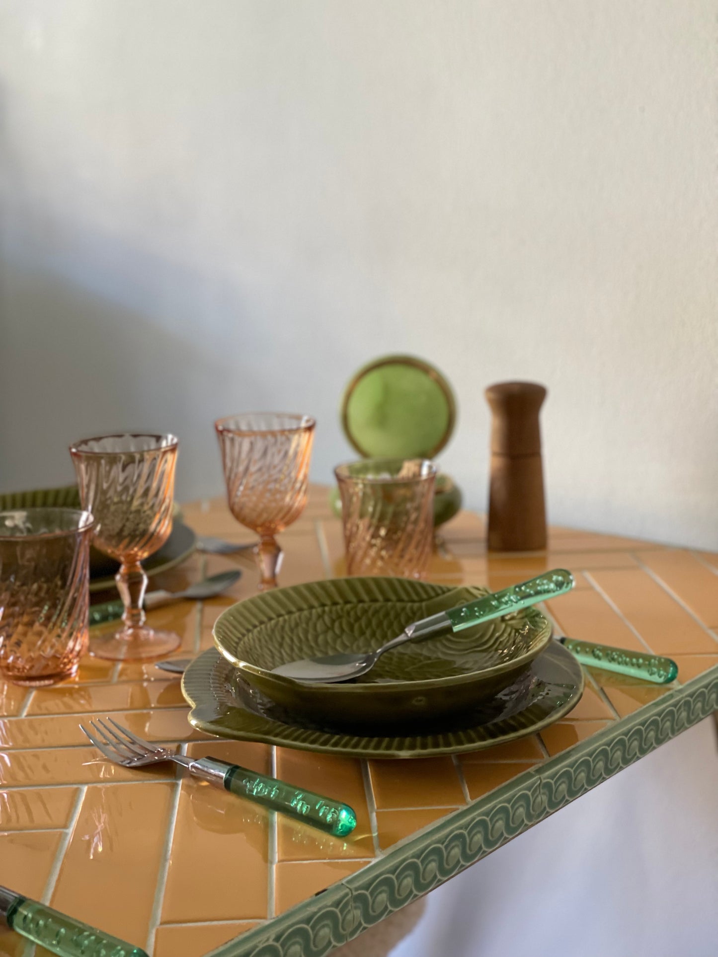 Deep brown Sarreguemines fish plates