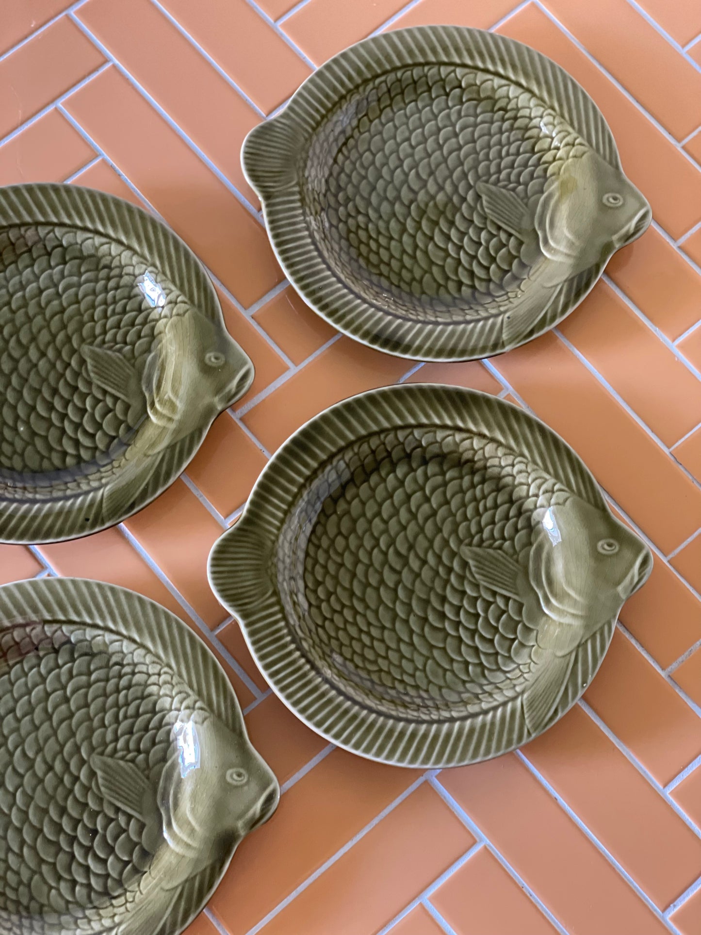 Sarreguemine's light green fish plates