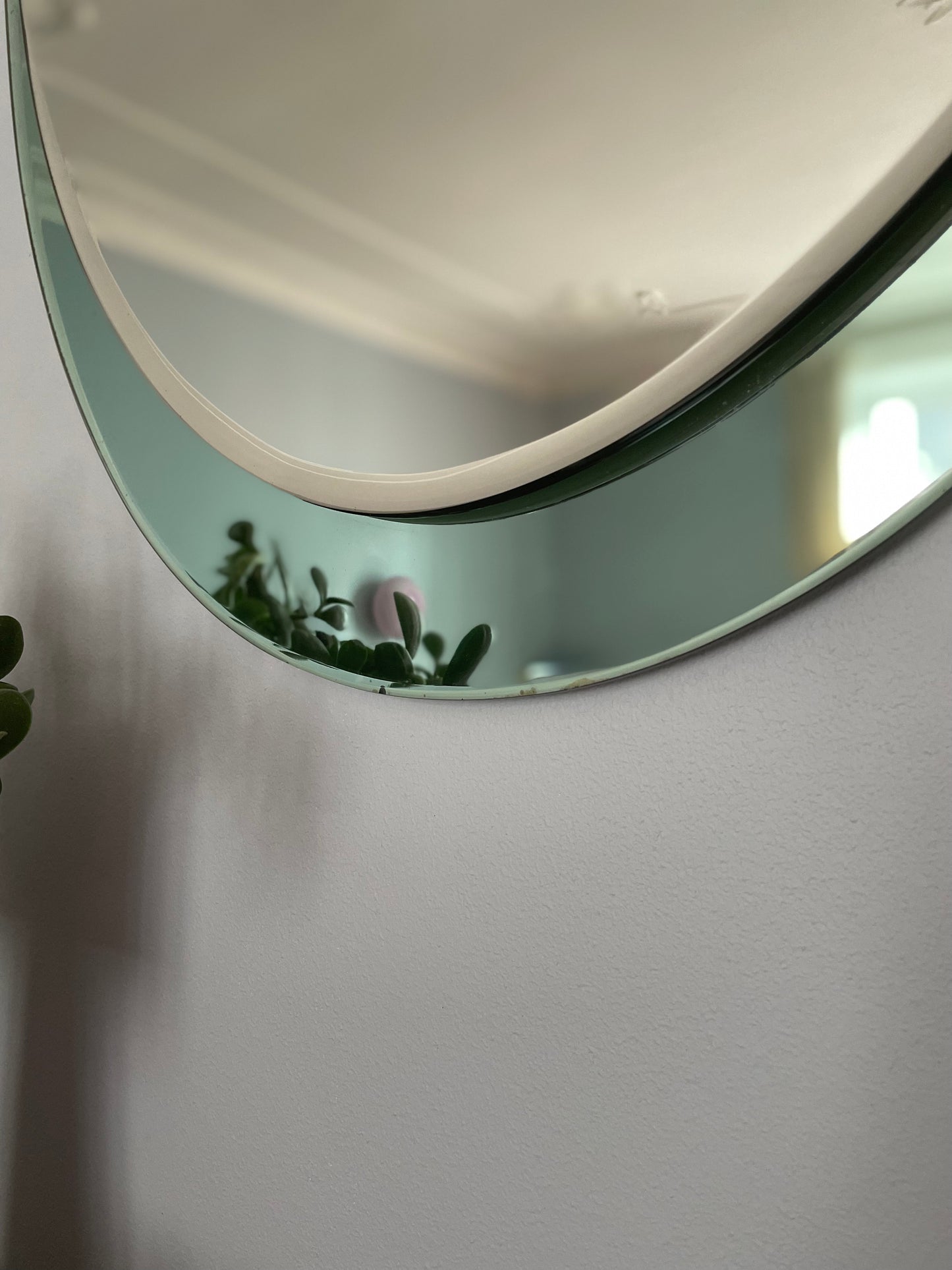 Italiensk vintage spejl med grøn kant