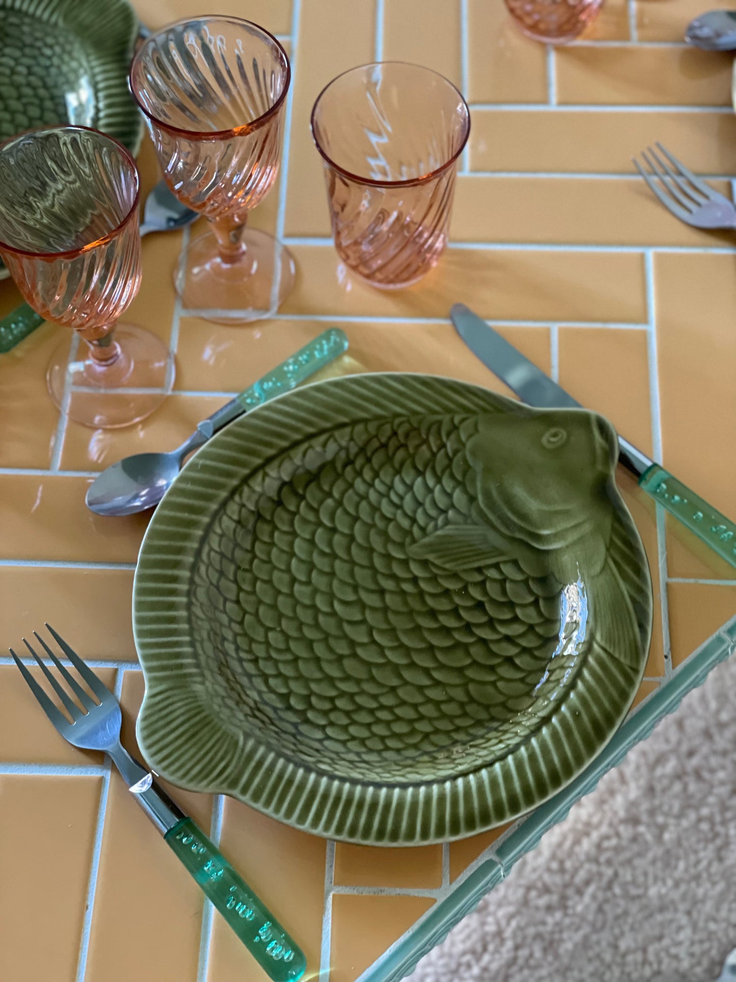 Sarreguemine's light green fish plates