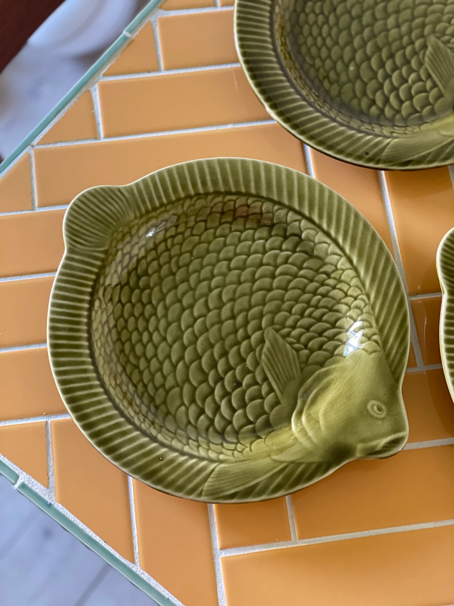 Sarreguemine's light green fish plates