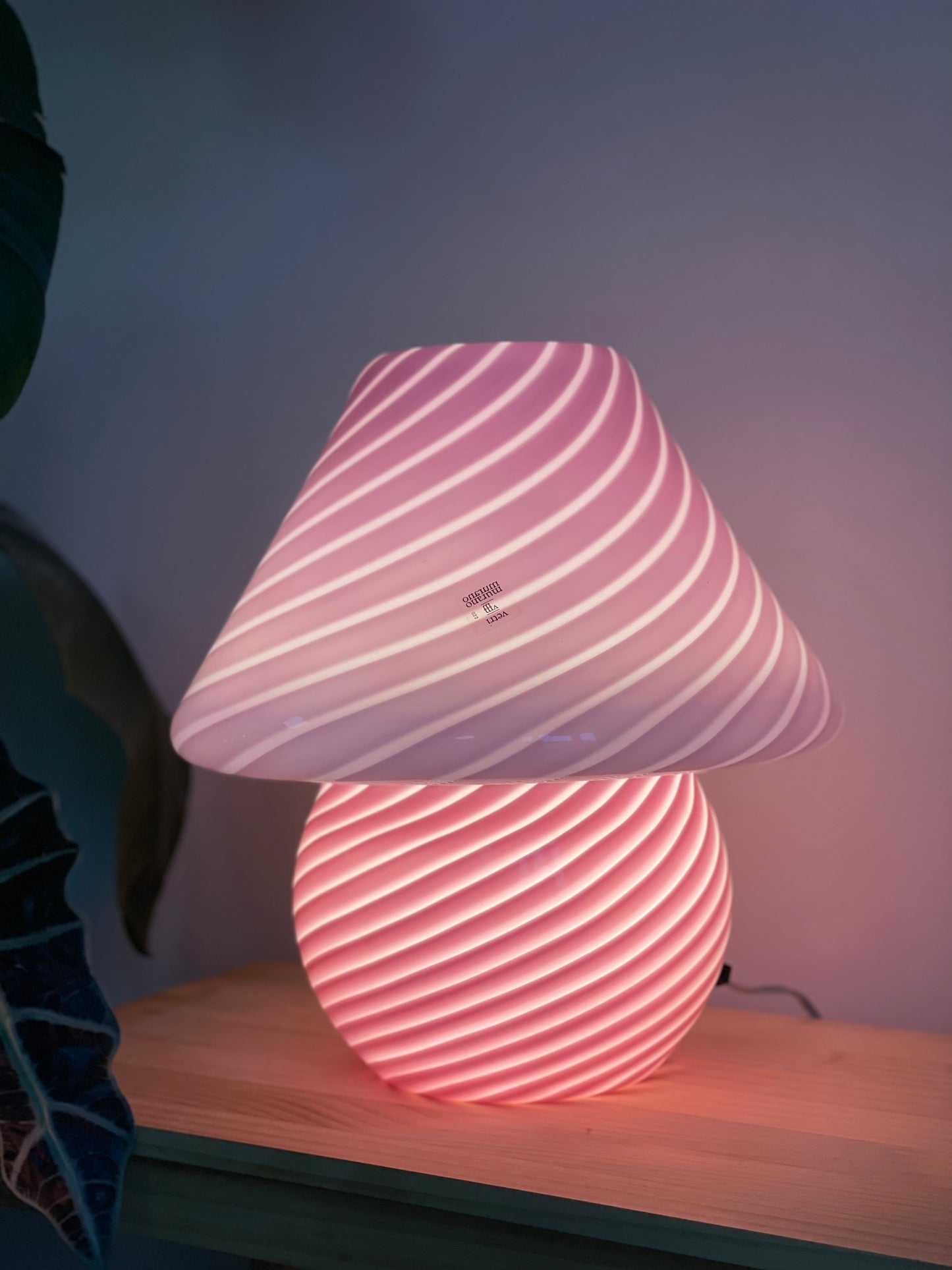 Vintage Vetri Murano pink mega mushroom 37cm