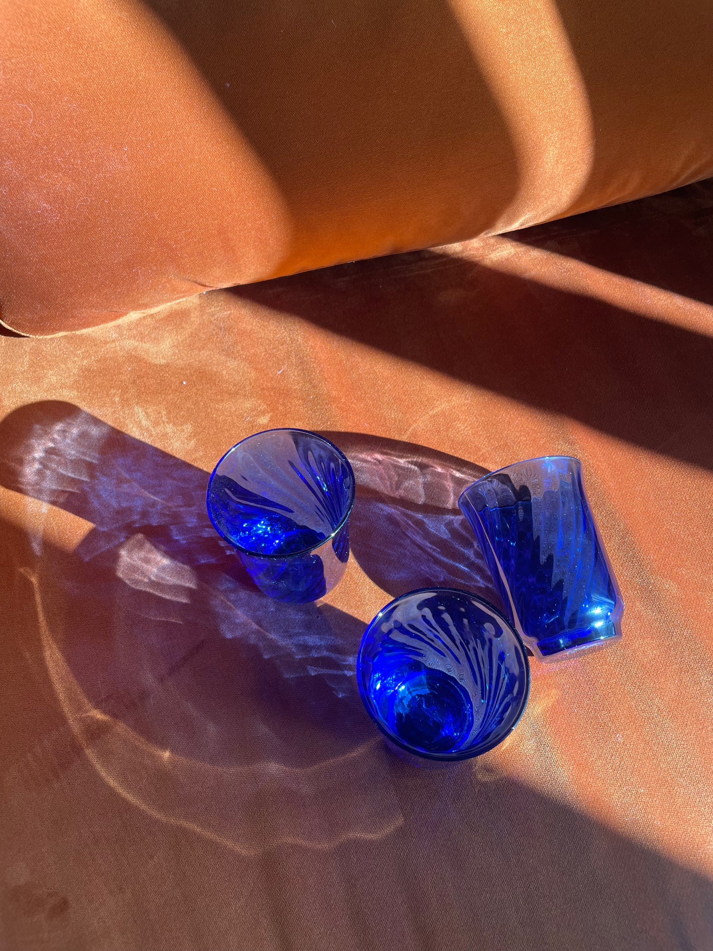 Arcoroc water glass in blue