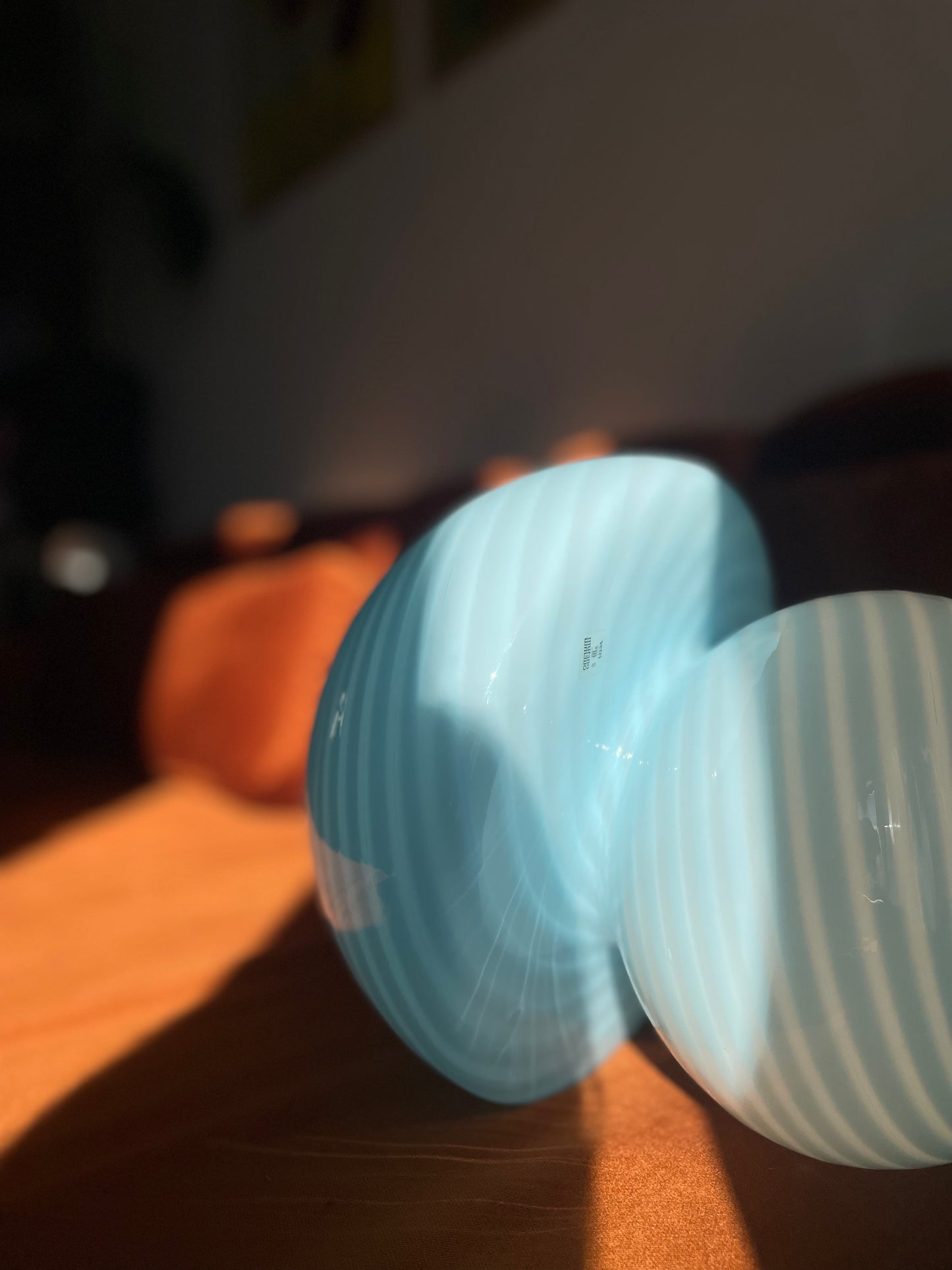 Vintage Murano blå Mushroom bordlampe