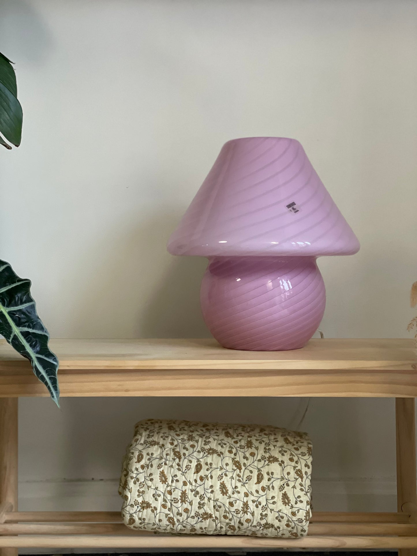 Vintage Vetri Murano pink mega mushroom 37cm