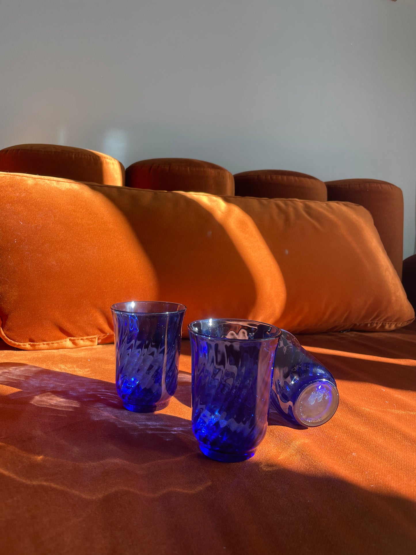 Arcoroc water glass in blue