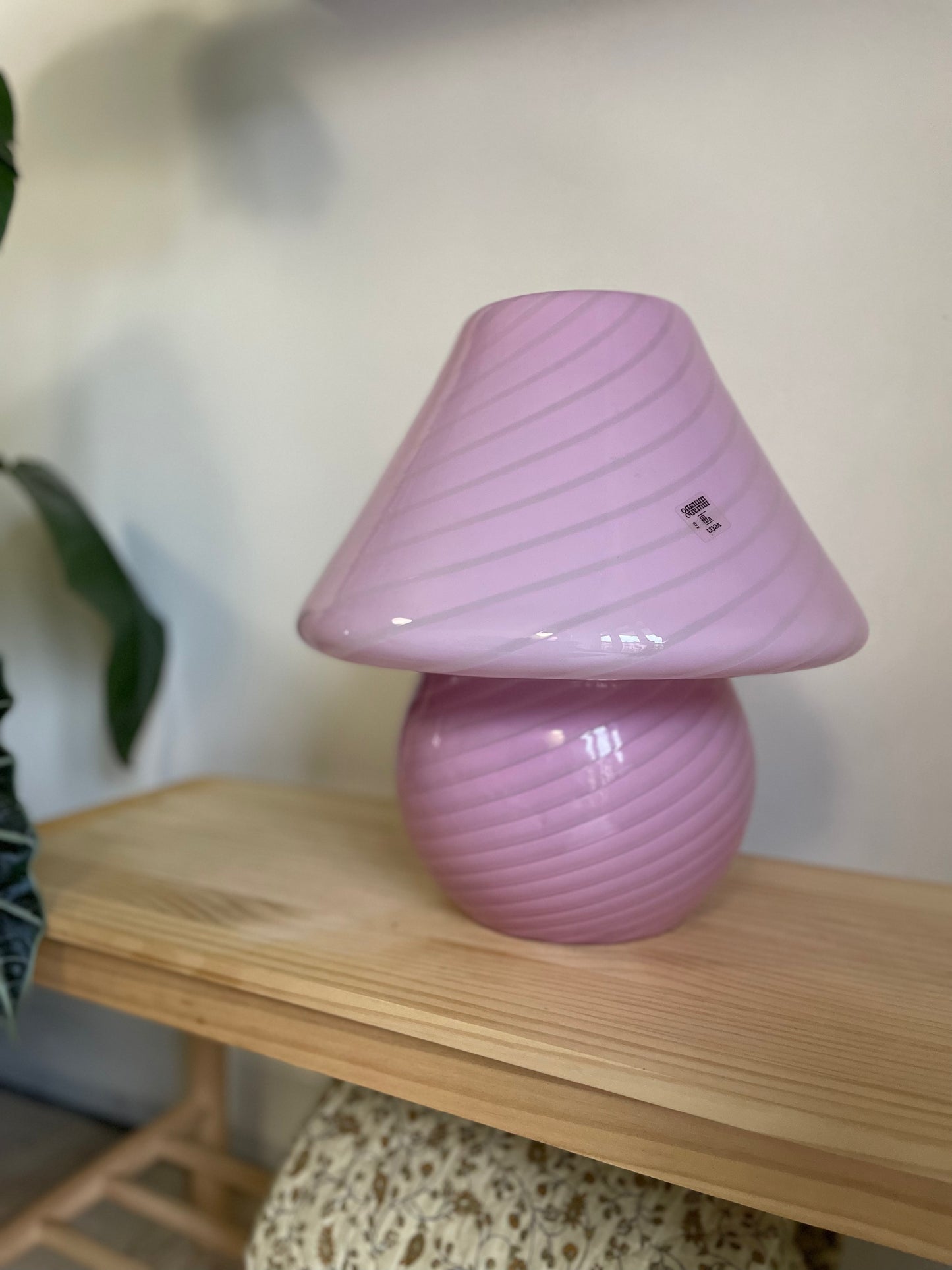 Vintage Vetri Murano pink mega mushroom 37cm