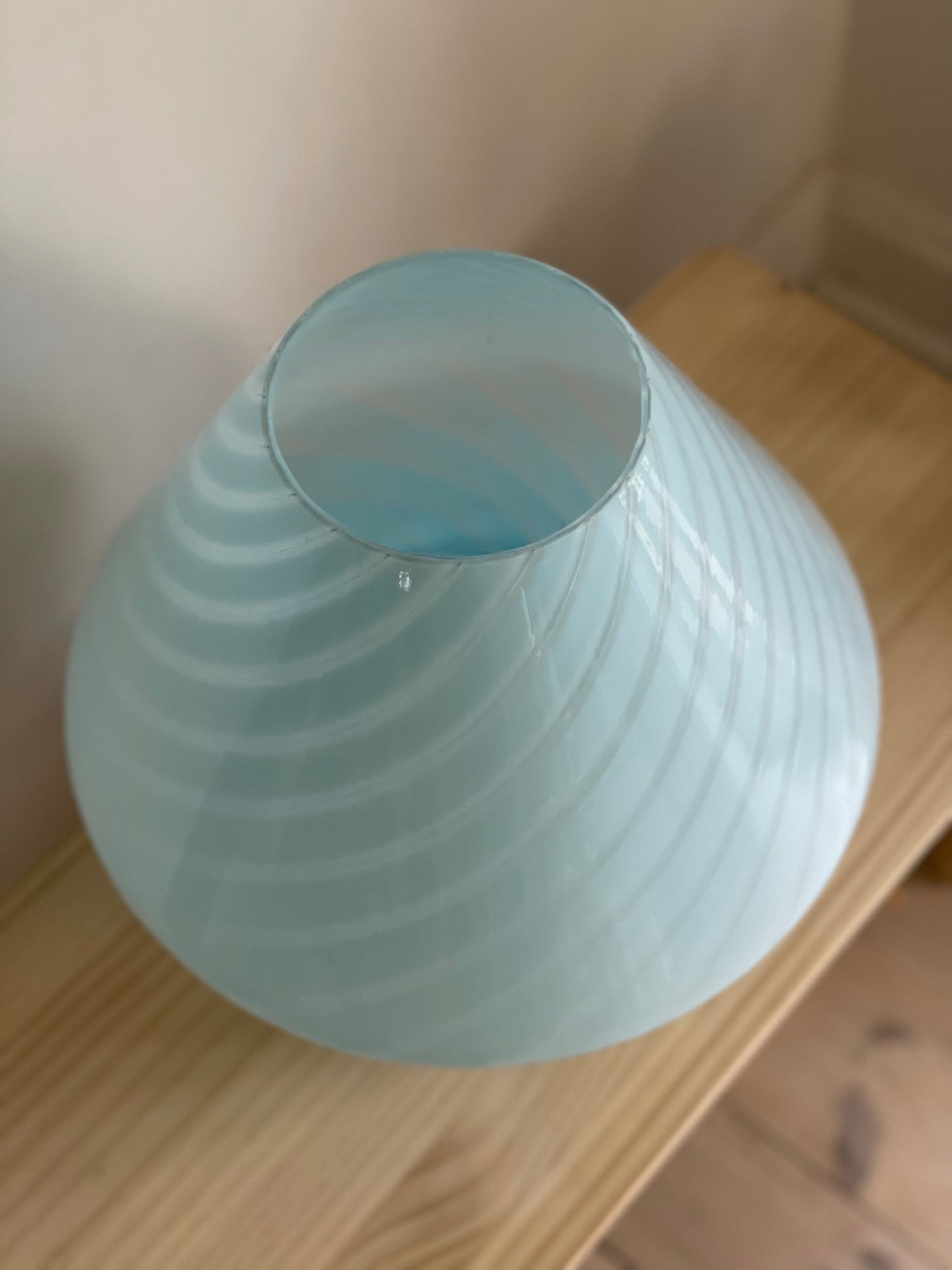 Vetri Murano blå mega mushroom bordlampe 37cm