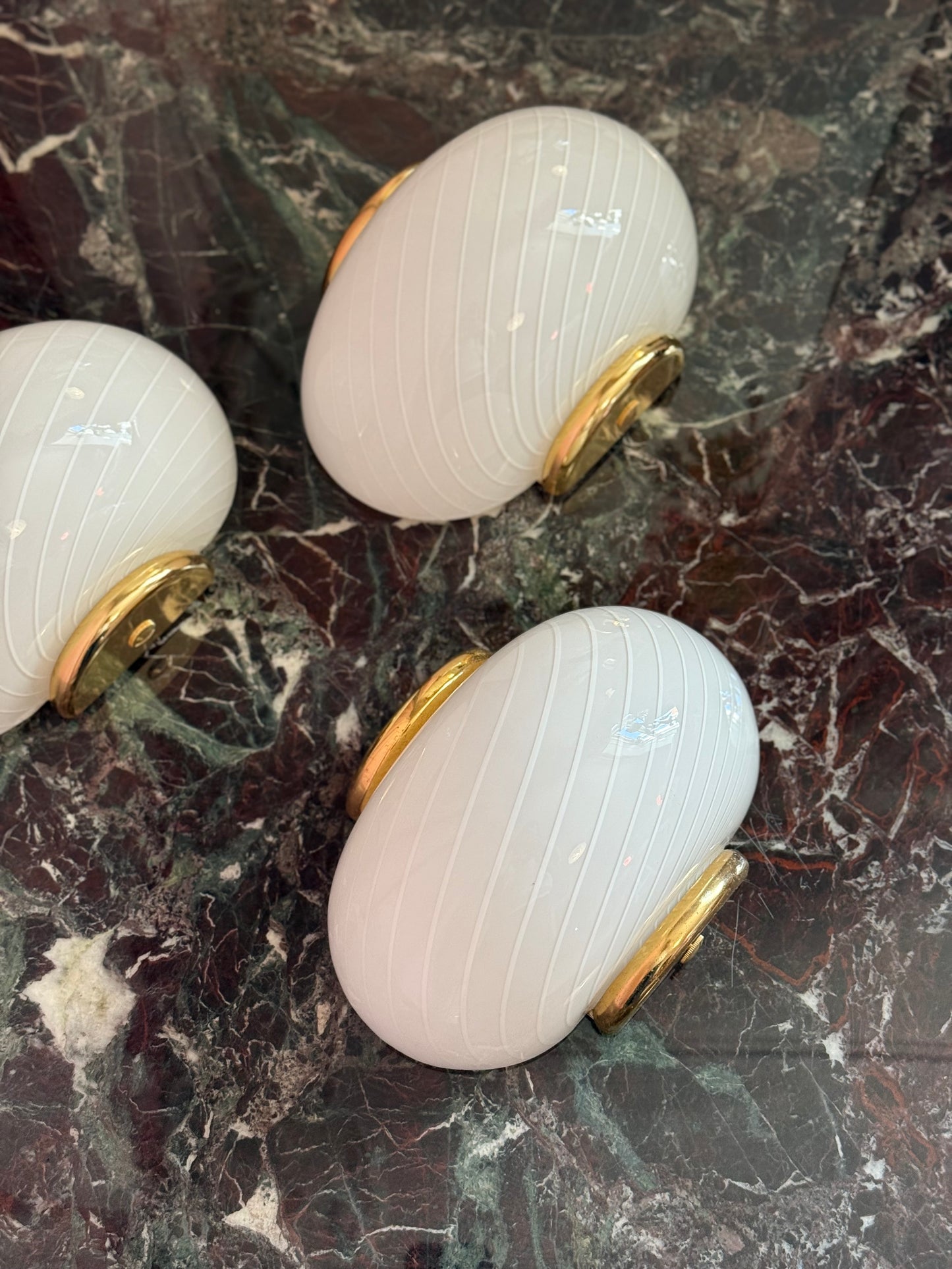 Vintage Murano entrelampe - hvid med fint swirl
