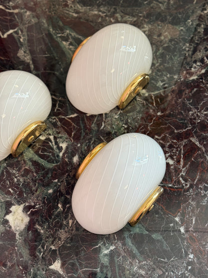 Vintage Murano entrelampe - hvid med fint swirl