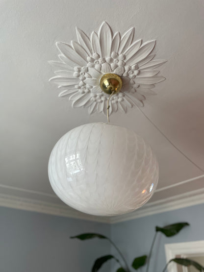 Vintage Murano loftlampe hvid