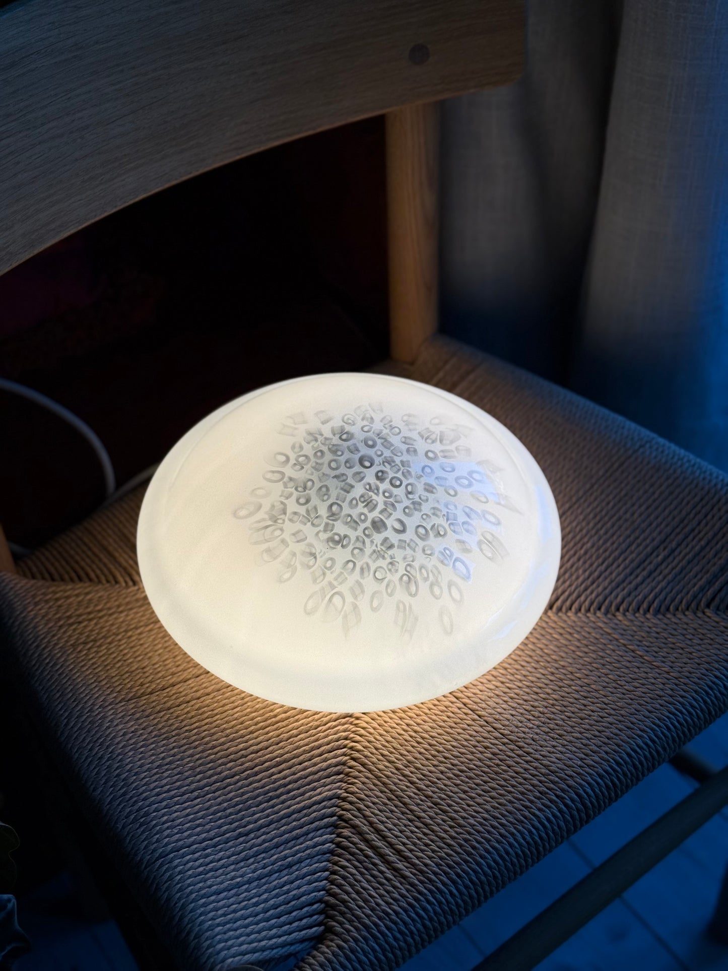 Vintage murano væglampe med grå pletter 26cm