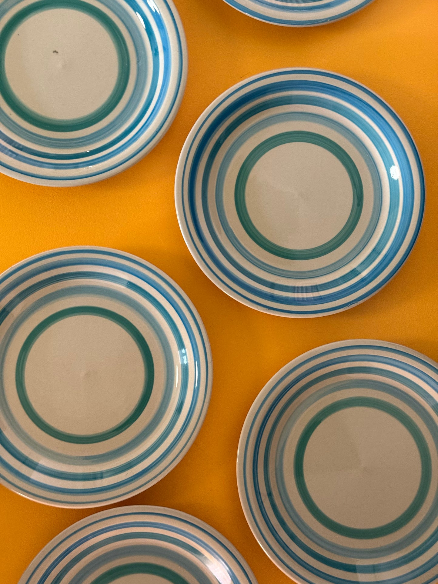 Blå grønne frokosttallerkener fra Italien