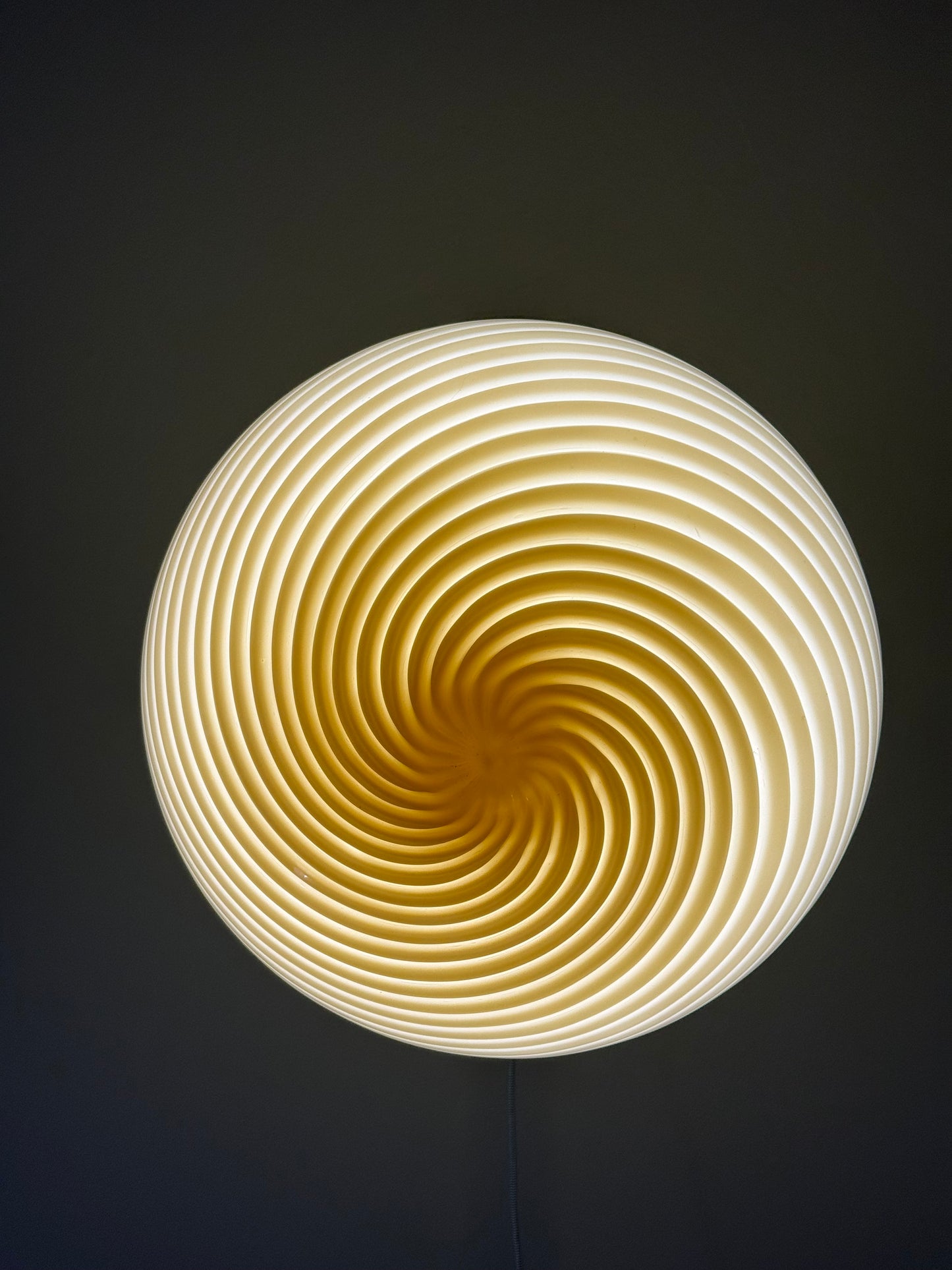 45cm Gul vintage Vetri Murano loftlampe