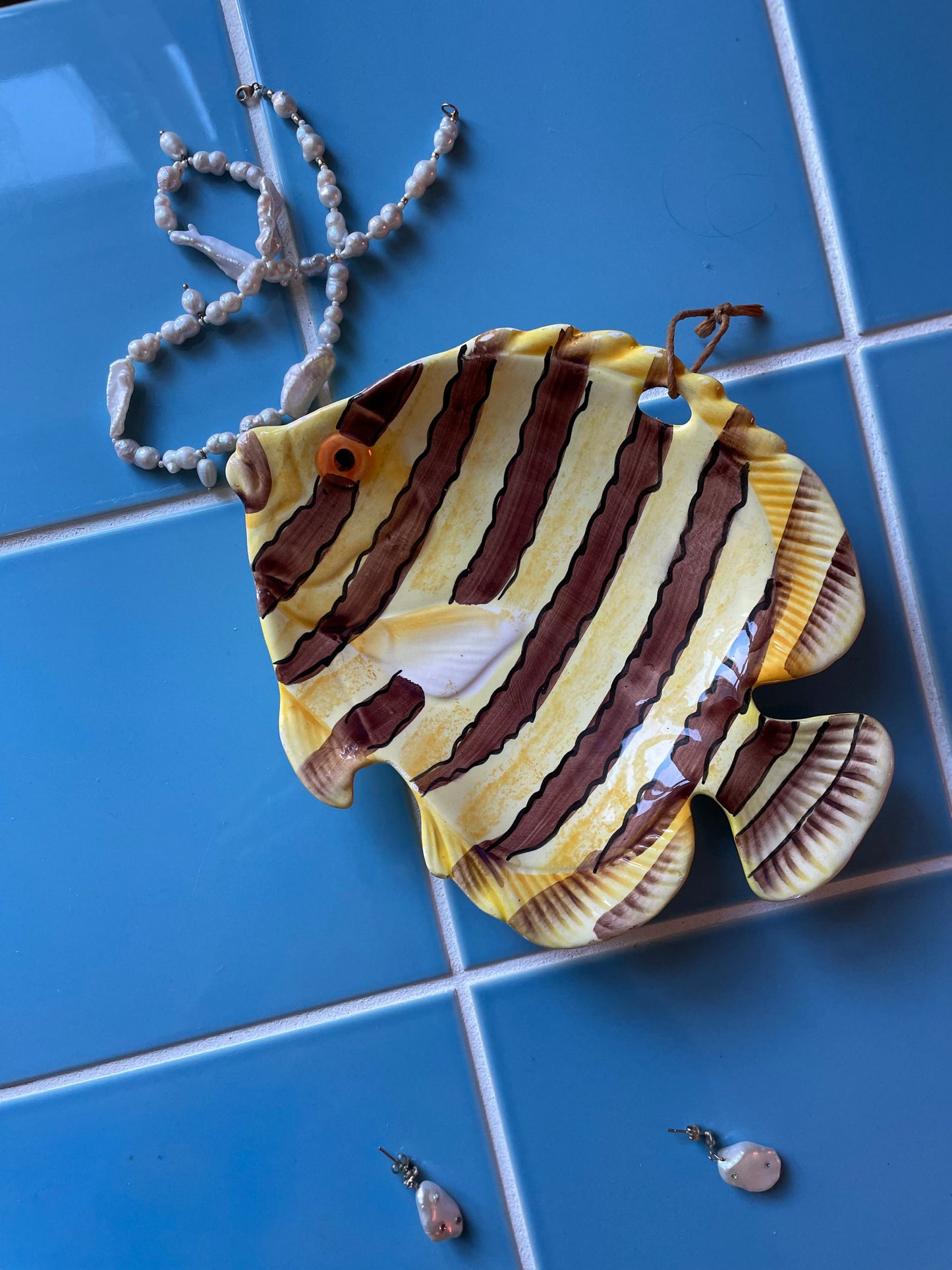 Adventurous fish as a dish or wall hanging