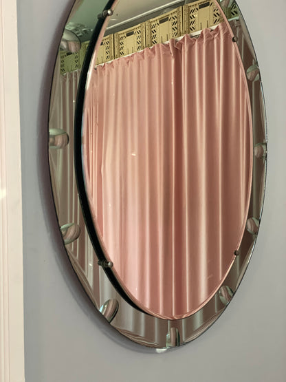 Italian vintage mirror with green edge