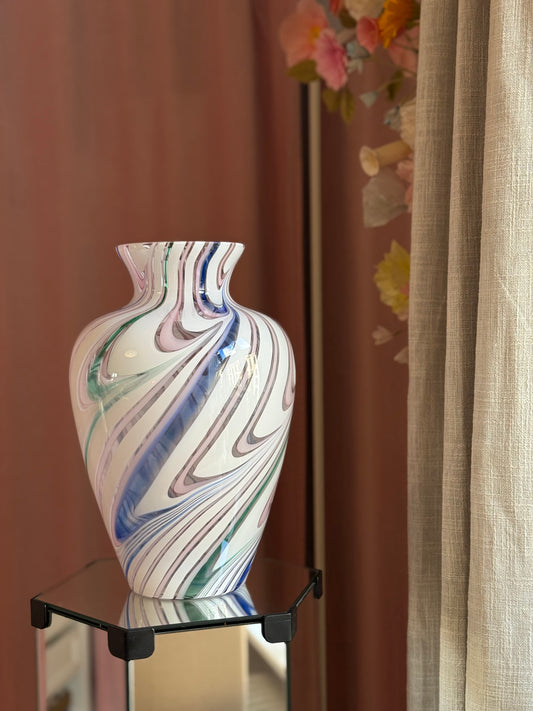 Vintage Murano Michielotto regnbue glasvase