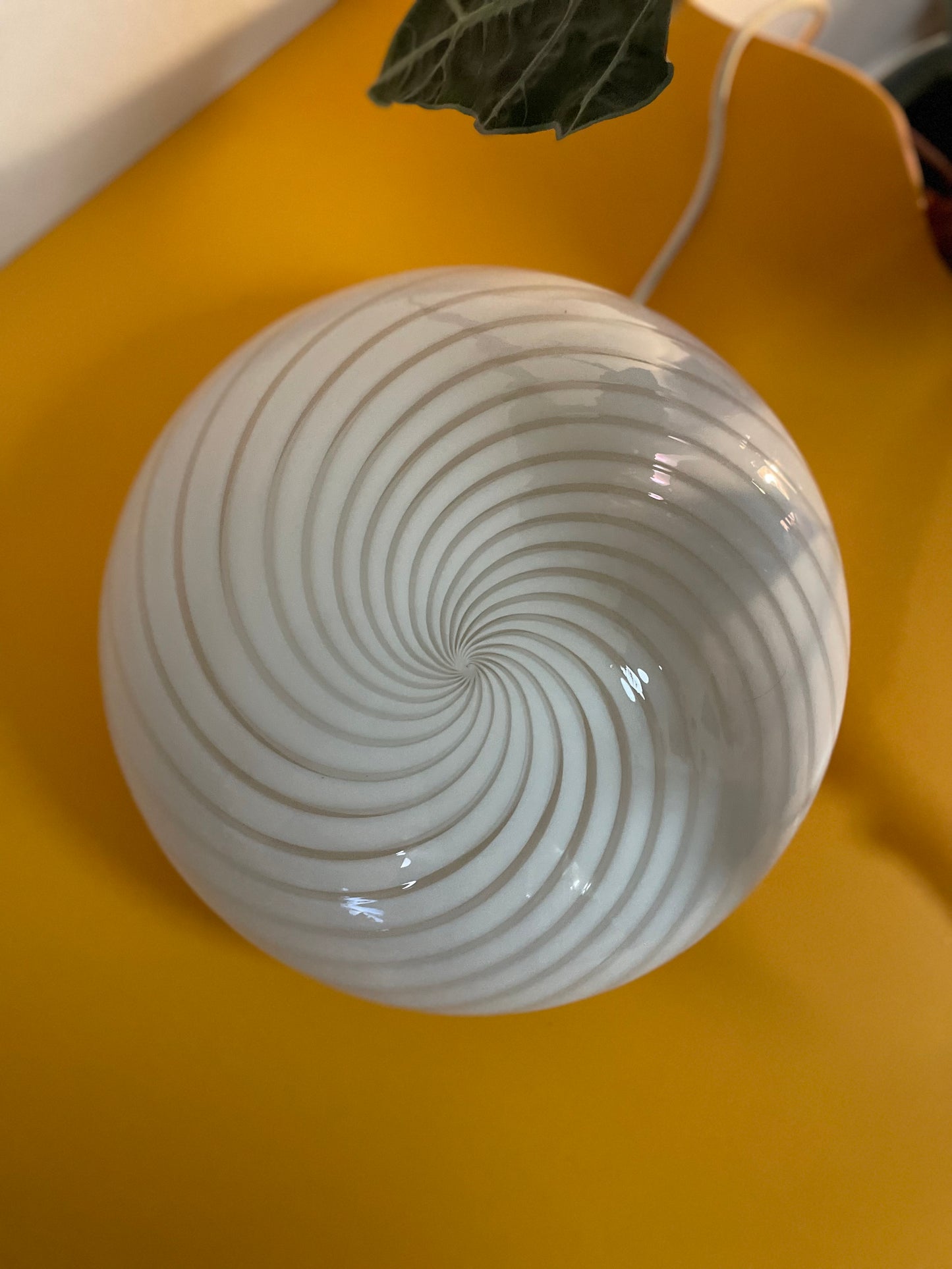 Vintage Murano væglampe 29cm hvid swirl