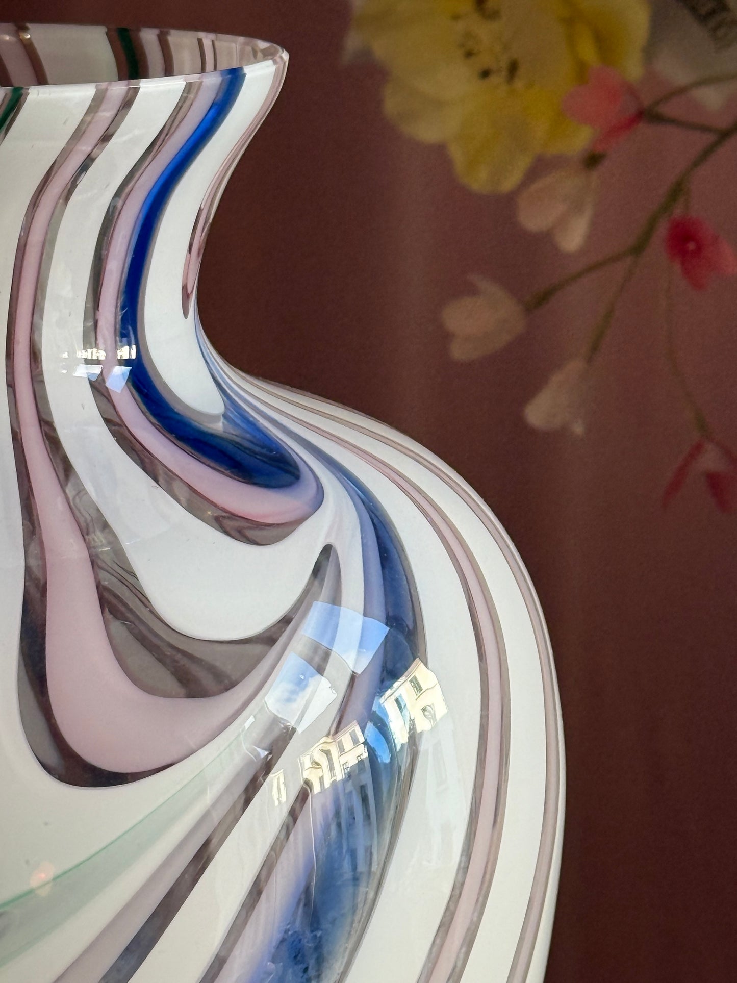 Vintage Murano Michielotto regnbue glasvase