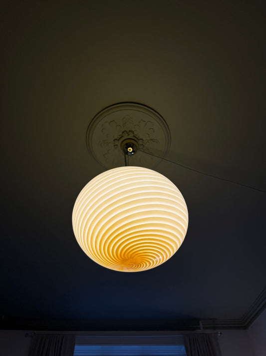 45cm Gul vintage Vetri Murano loftlampe