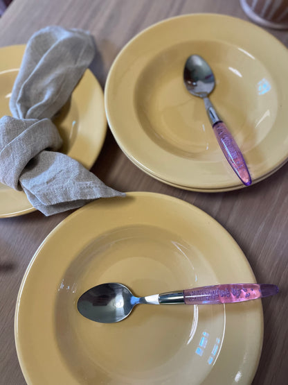 Purple bubble cutlery for 6
