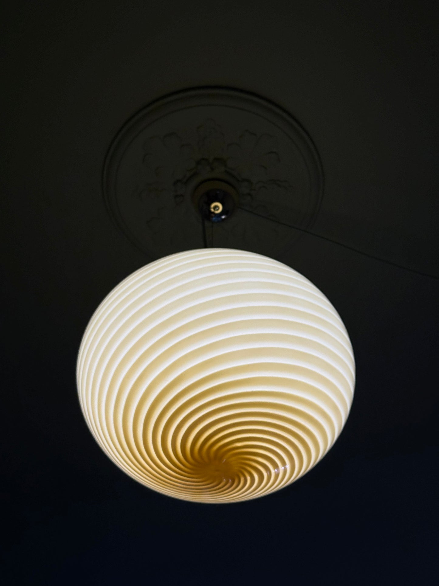 45cm Gul vintage Vetri Murano loftlampe