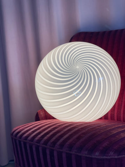 Murano pendel loftlampe 40cm hvid swirl