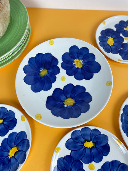 Blue-floral dish (round)
