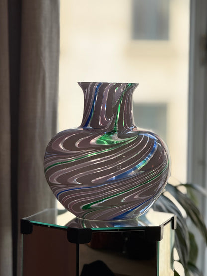 Vintage Murano Michielotto regnbue glasvase