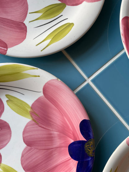 Italian dinner plates with pink flowers