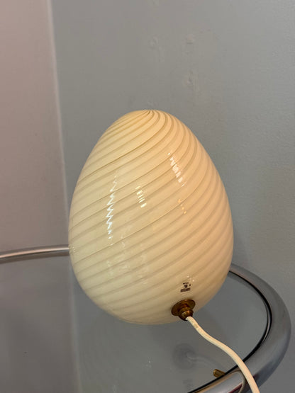 Vintage Vetri Murano gul æg bordlampe
