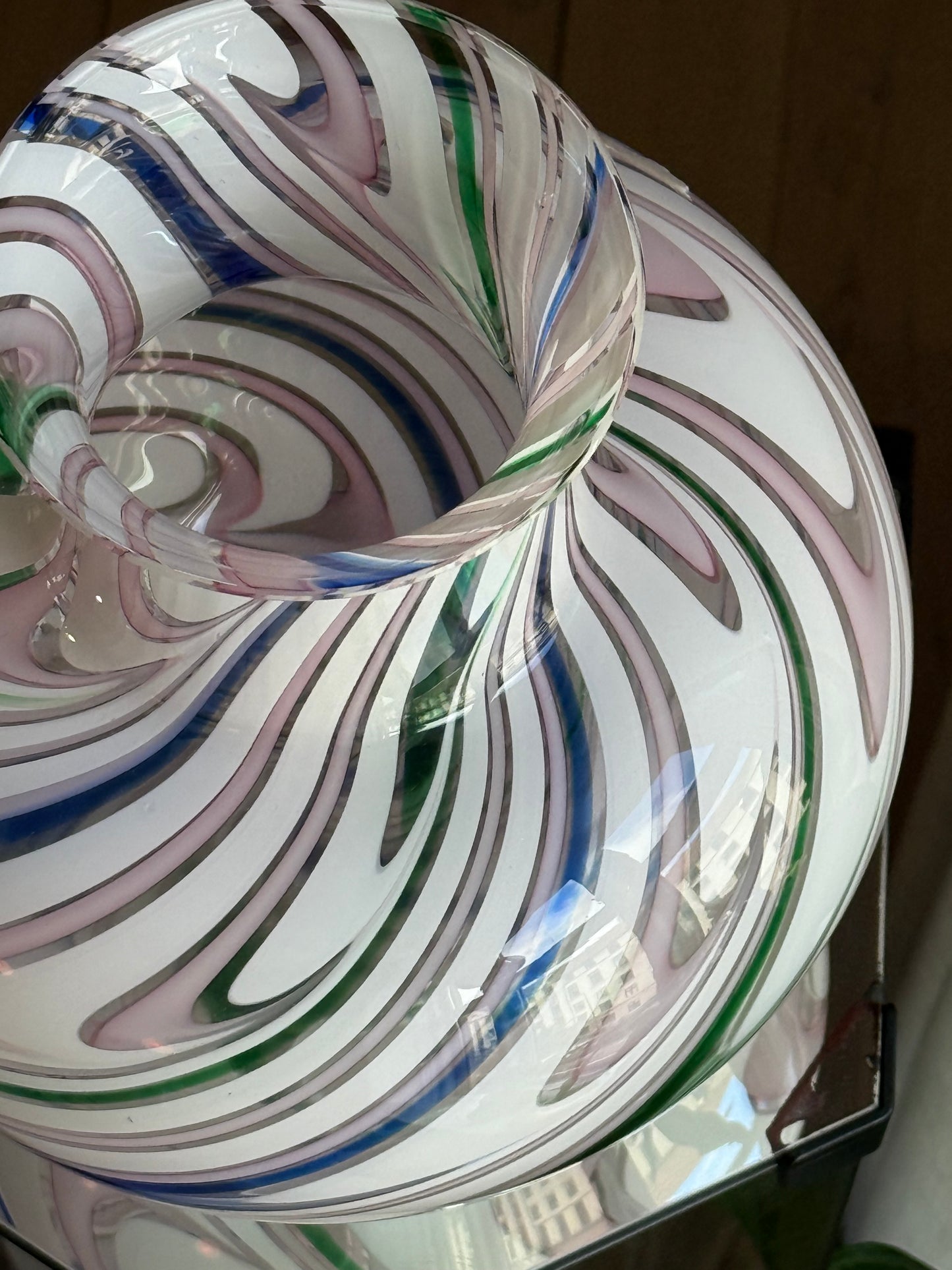 Vintage Murano Michielotto regnbue glasvase