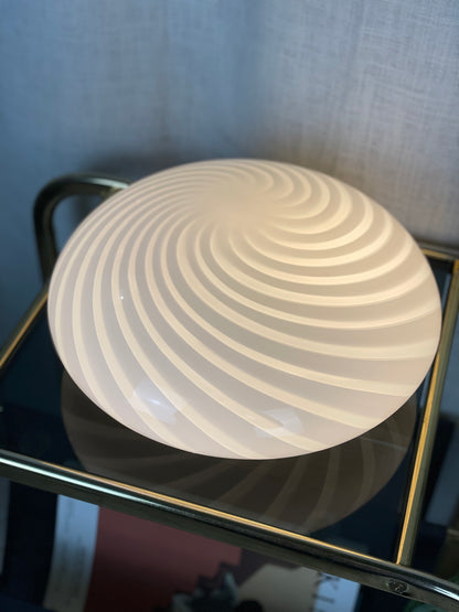 Vintage Murano wall lamp with white swirl