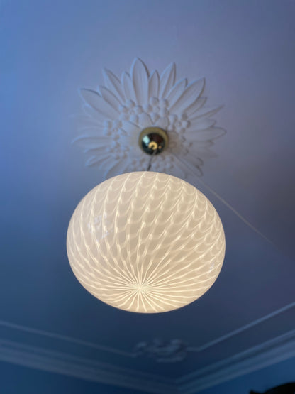 Vintage Murano loftlampe hvid