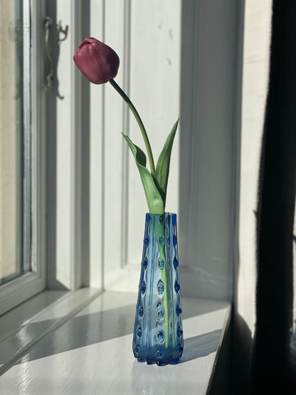 Blue high hedgehog vase