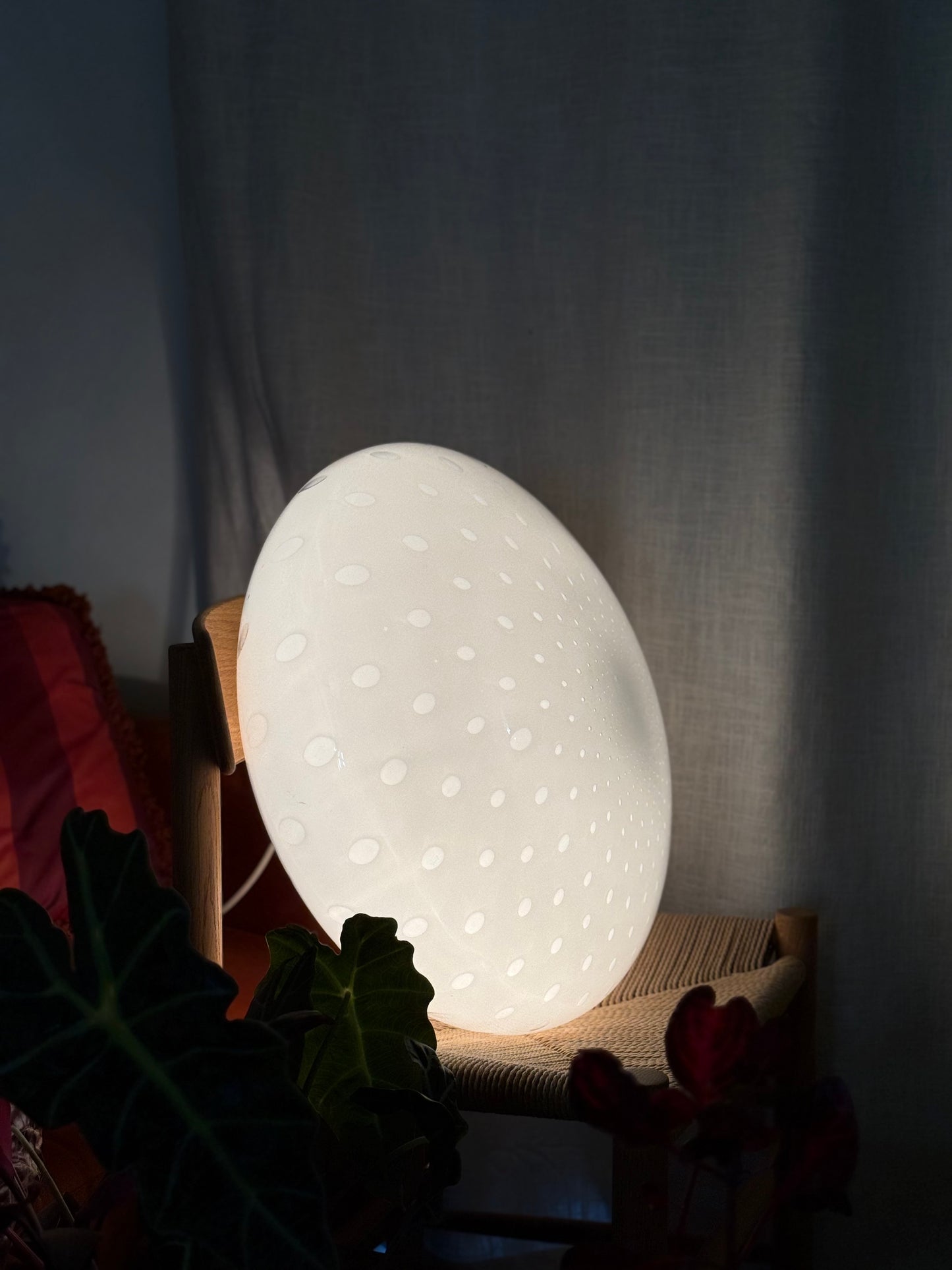 Vintage Murano oval måne pendel Loftlampe 47cm