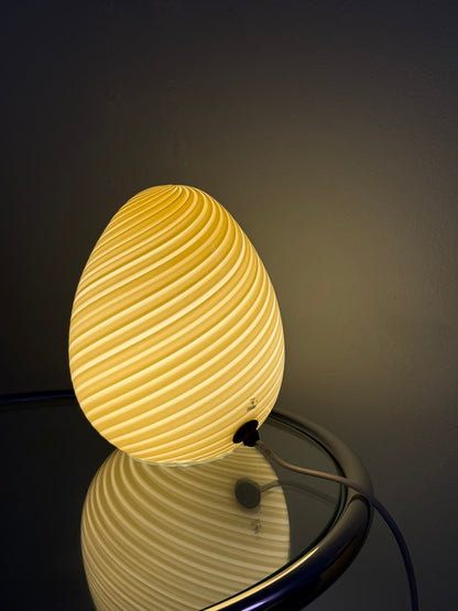 Vintage Vetri Murano gul æg bordlampe