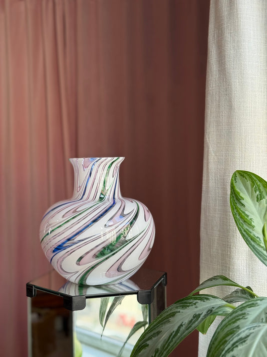 Vintage Murano Michielotto regnbue glasvase
