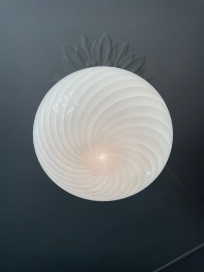 Vintage Murano lyserøde swirl pendel