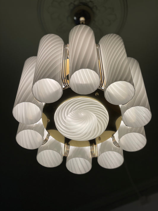 Murano chandelier with 10 cylinders