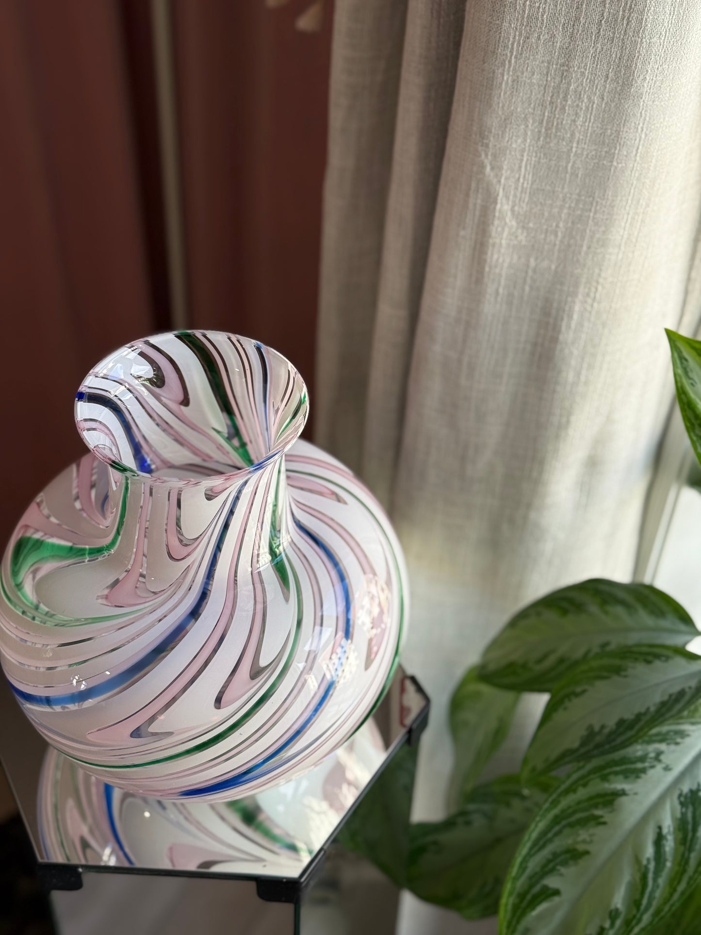 Vintage Murano Michielotto regnbue glasvase
