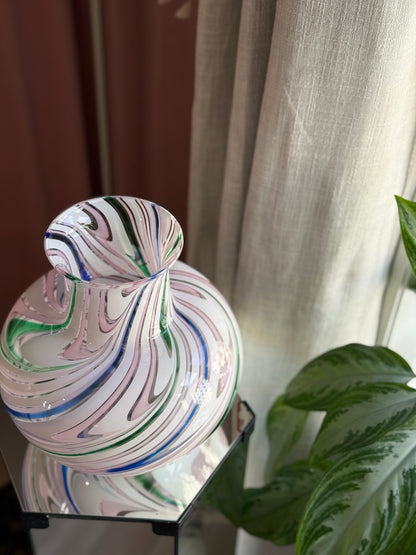 Vintage Murano Michielotto regnbue glasvase